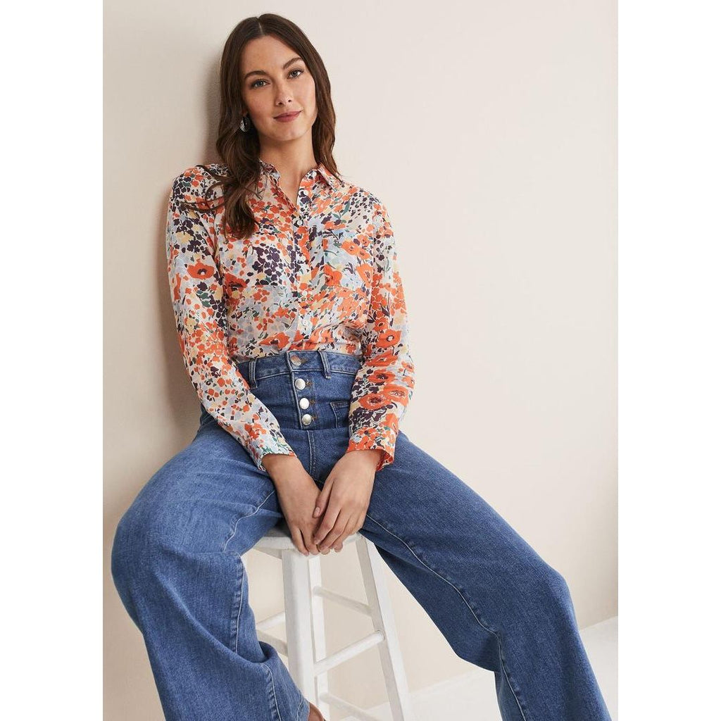 Phase Eight Katie Cotton Floral Blouse - Multi - Beales department store