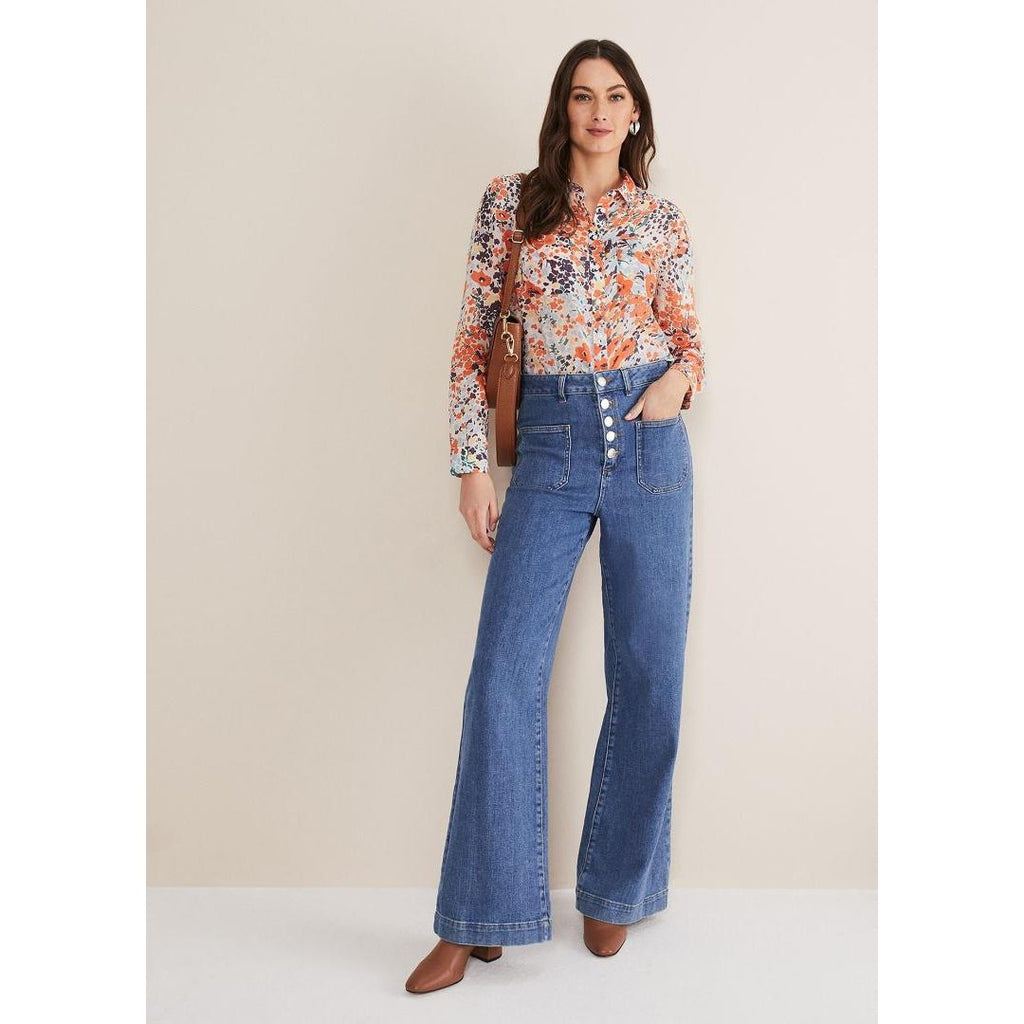 Phase Eight Katie Cotton Floral Blouse - Multi - Beales department store