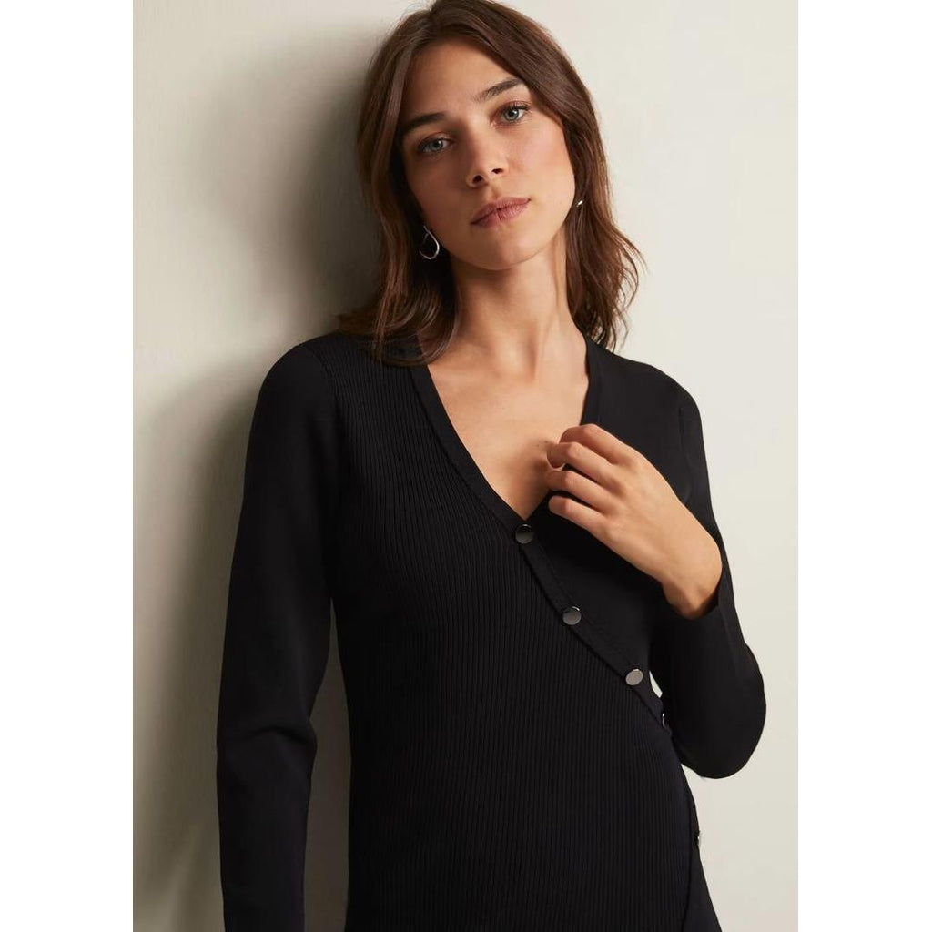 Phase Eight Kellia Black Knitted Midi Dress - Black - Beales department store