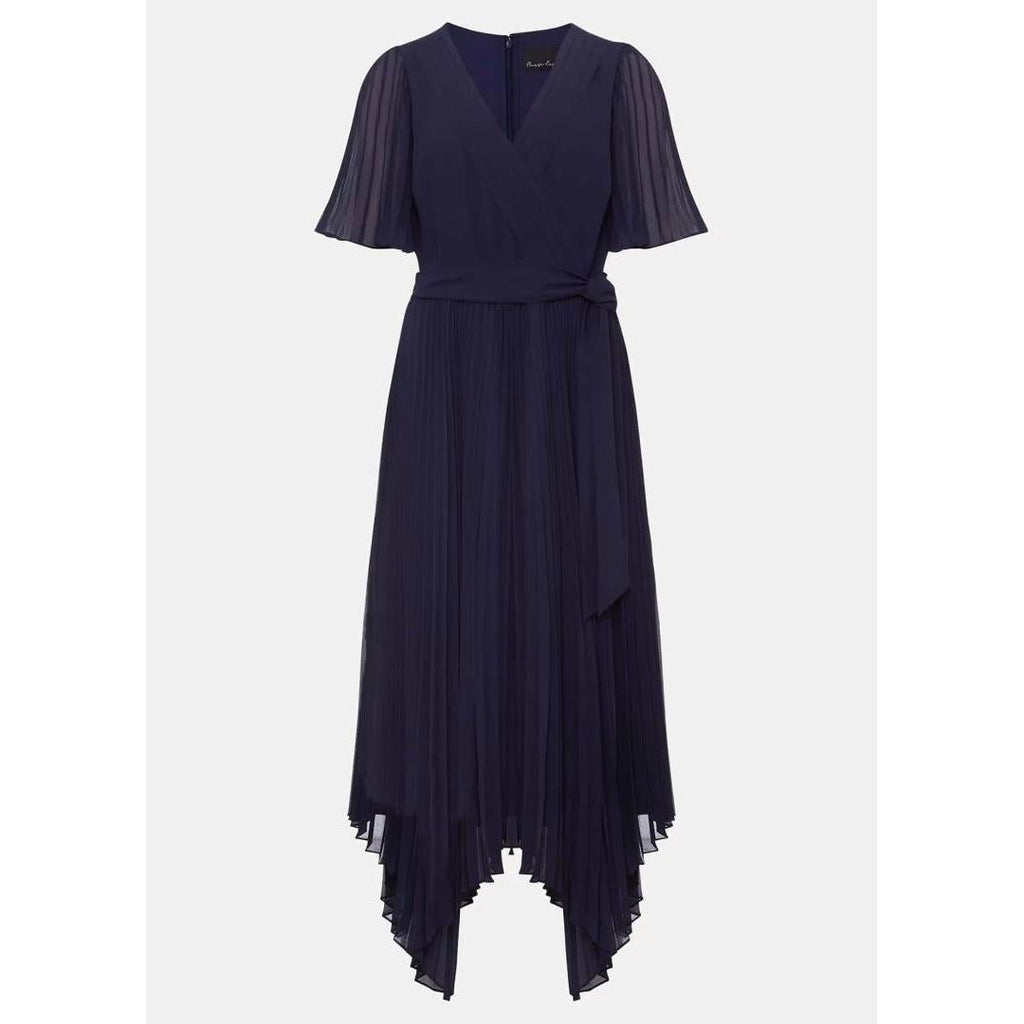 Phase Eight Kendall Pleated Midi Dress - Navy - Beales department store