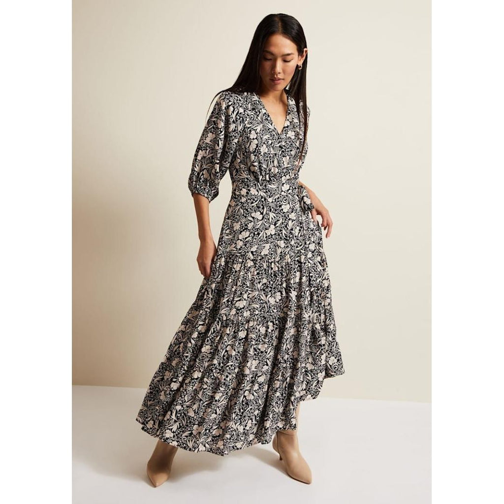 Phase Eight Kezia Floral Wrap Midi Dress - Multi - Beales department store