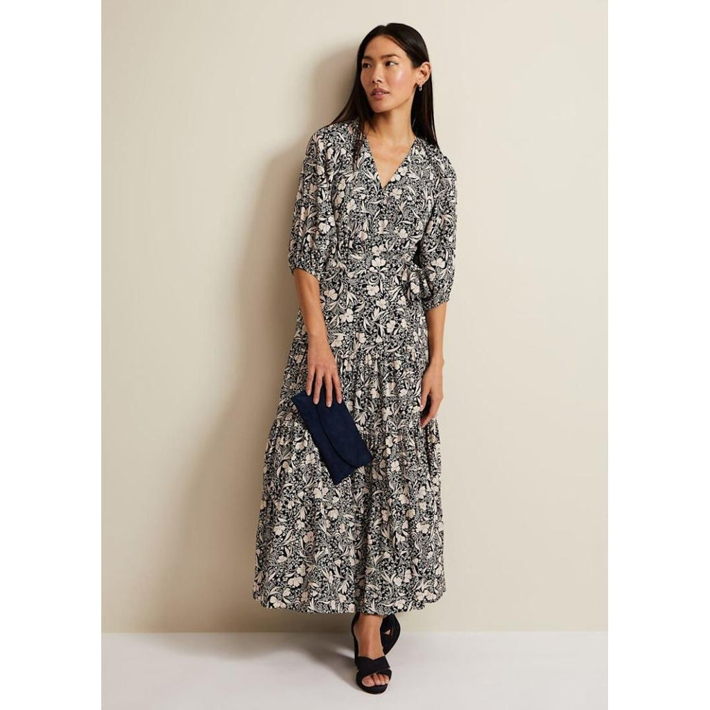 Phase Eight Kezia Floral Wrap Midi Dress - Multi - Beales department store