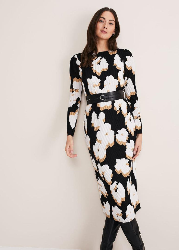 Phase Eight Kinzlee Printed Jersey Dress - Black/Ivory - Beales department store