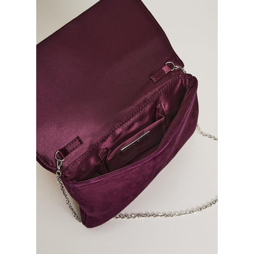 Phase Eight Knot Front Clutch Bag - Plum - Beales department store