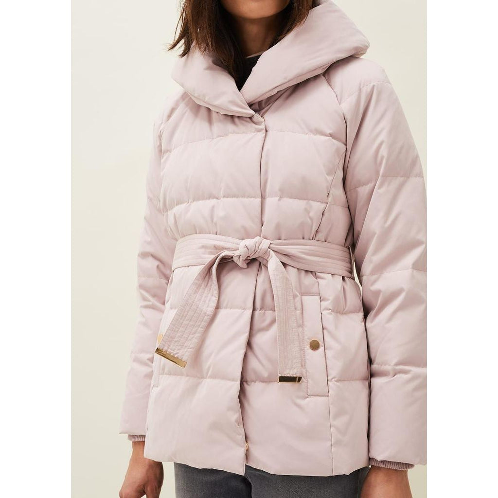 Phase Eight Kyra Short Wrap Puffer Coat - Pale Pink - Beales department store