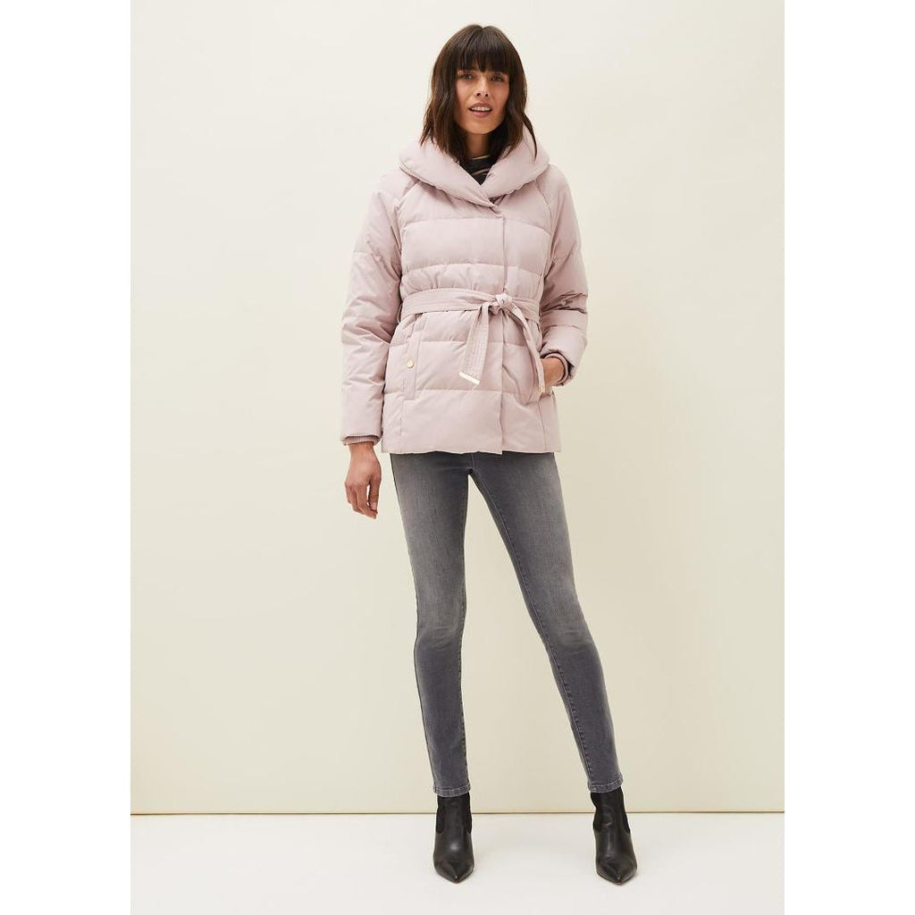 Phase Eight Kyra Short Wrap Puffer Coat - Pale Pink - Beales department store