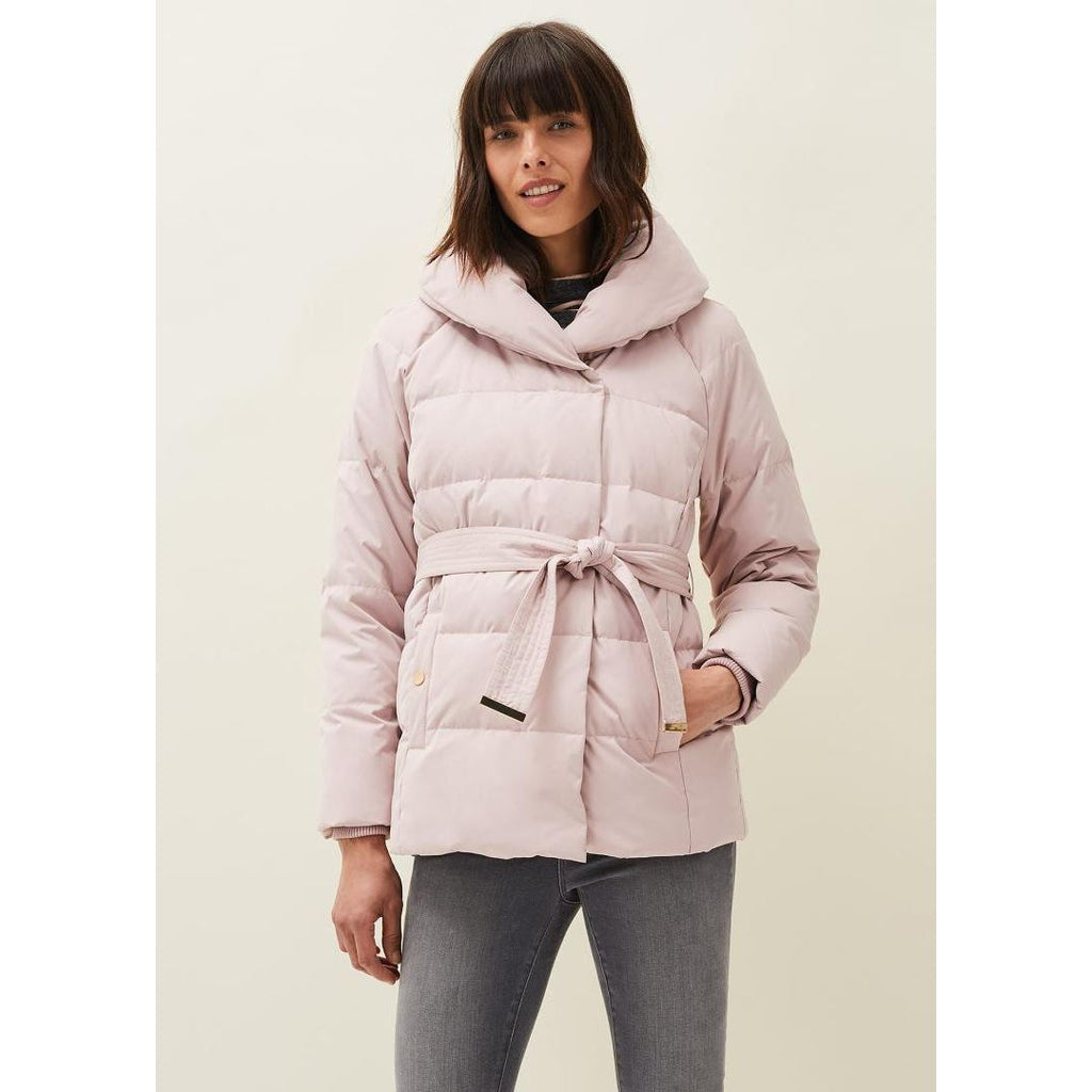 Phase Eight Kyra Short Wrap Puffer Coat - Pale Pink - Beales department store