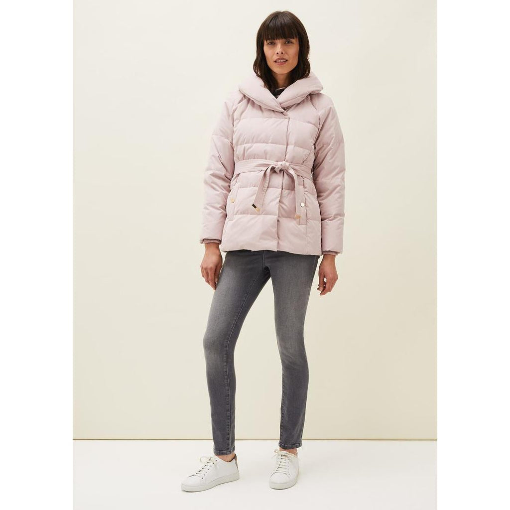 Phase Eight Kyra Short Wrap Puffer Coat - Pale Pink - Beales department store