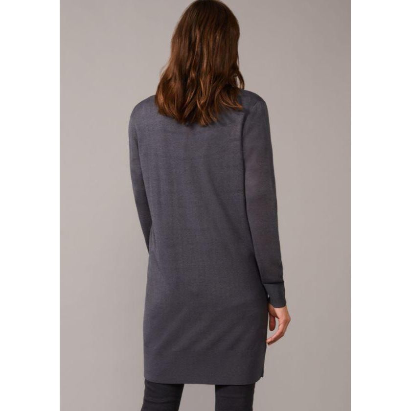 Phase Eight Lalou Longline Button Knit Cardigan - Graphite - Beales department store