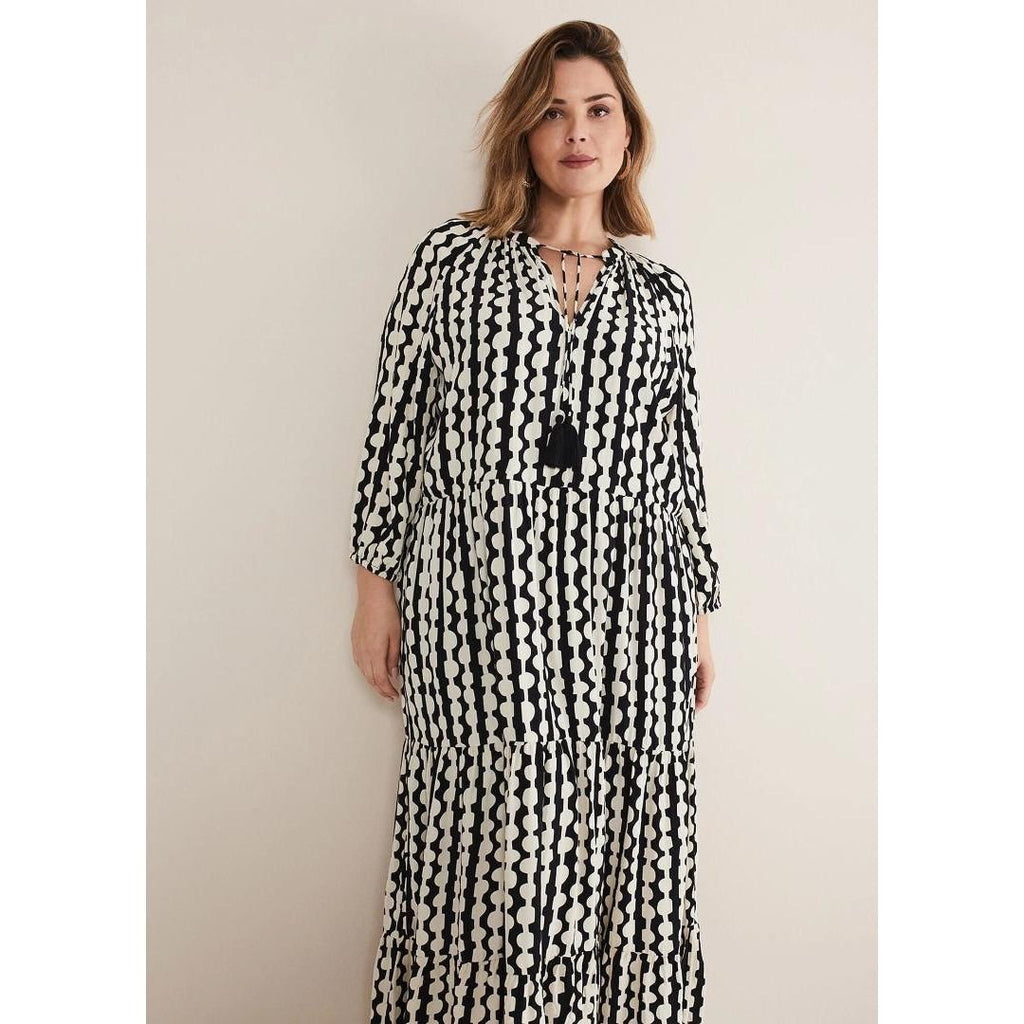 Phase Eight Lara Midi Dress - Black/Ivory - Beales department store