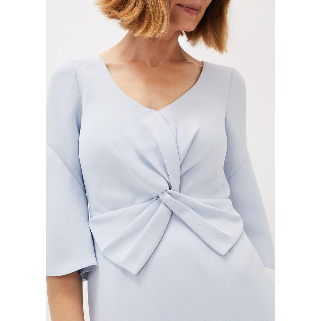 Phase Eight Layla Bow Detail Fitted Dress - Sky Blue - Beales department store