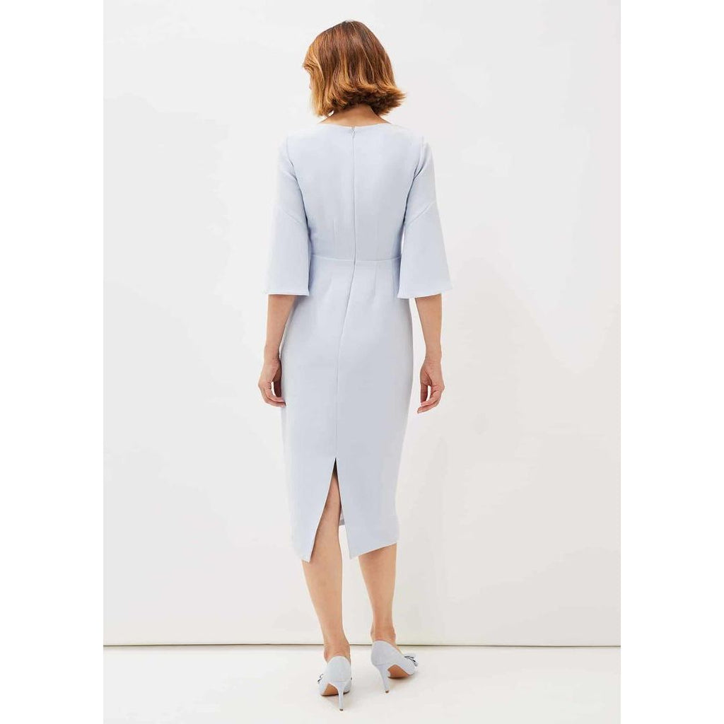 Phase Eight Layla Bow Detail Fitted Dress - Sky Blue - Beales department store