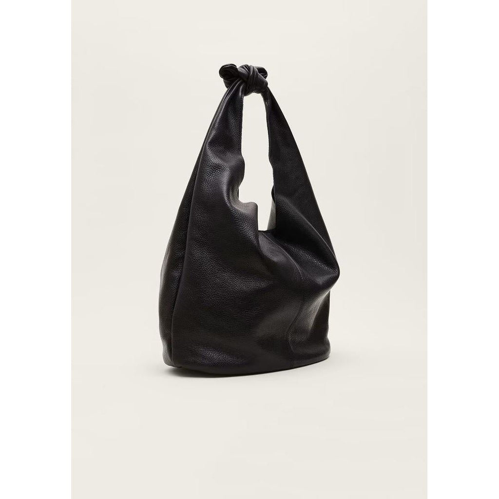 Phase Eight Leather Hobo Slouch Bag - Black - Beales department store