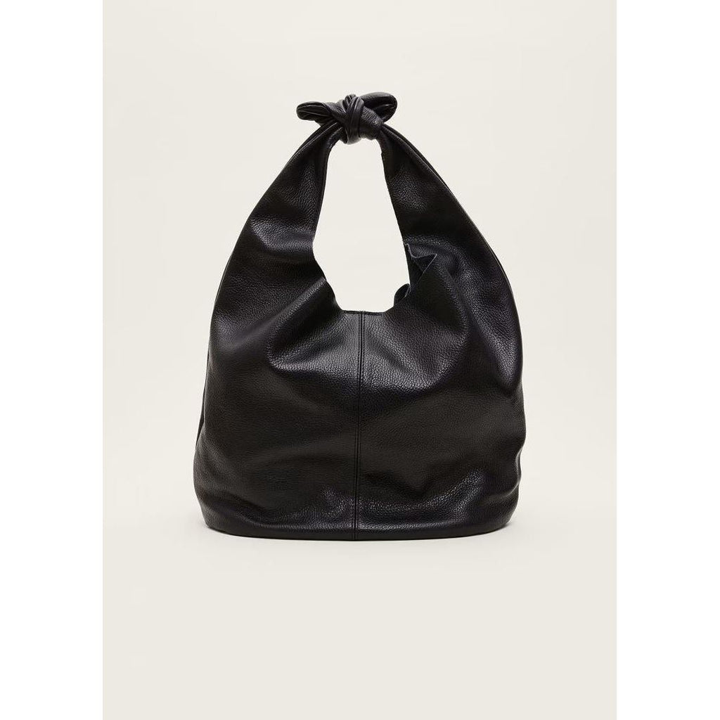 Phase Eight Leather Hobo Slouch Bag - Black - Beales department store