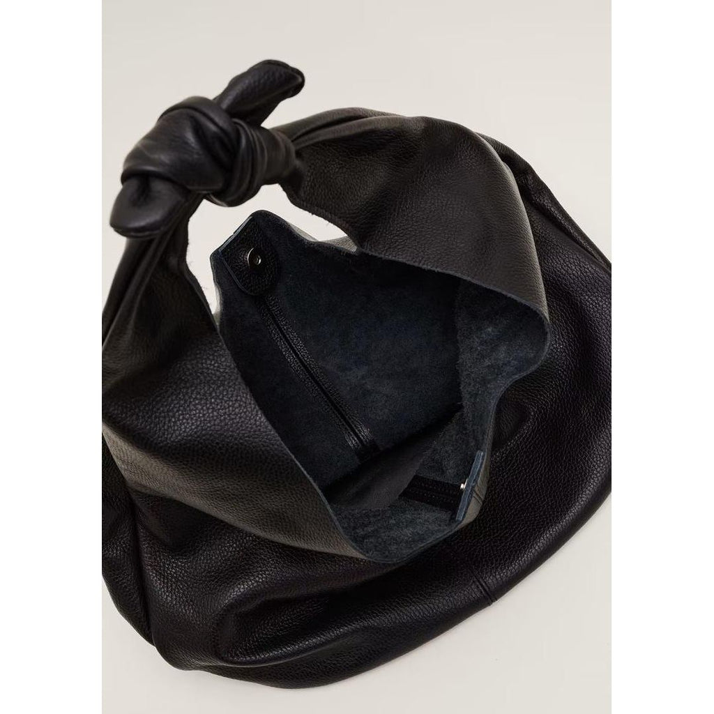 Phase Eight Leather Hobo Slouch Bag - Black - Beales department store