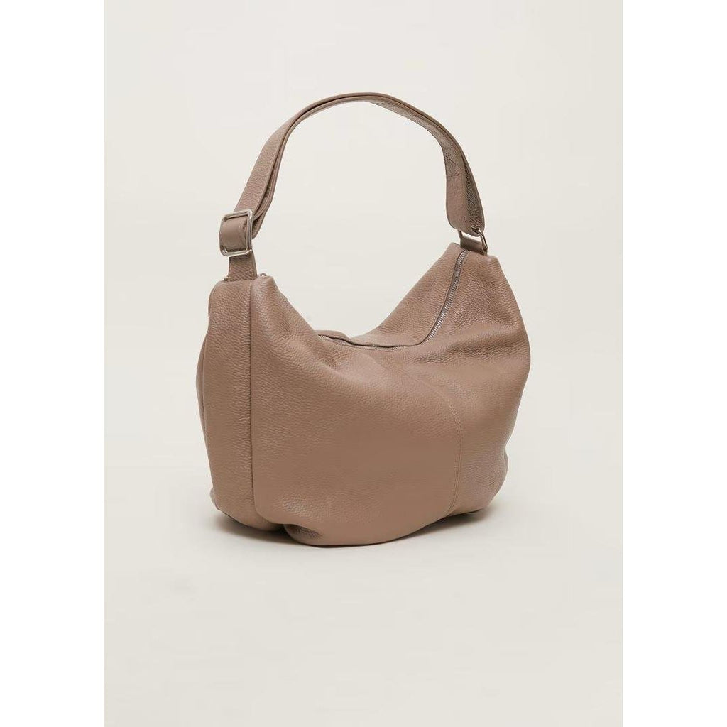 Phase Eight Leather Shopper Bag - Putty White - Beales department store