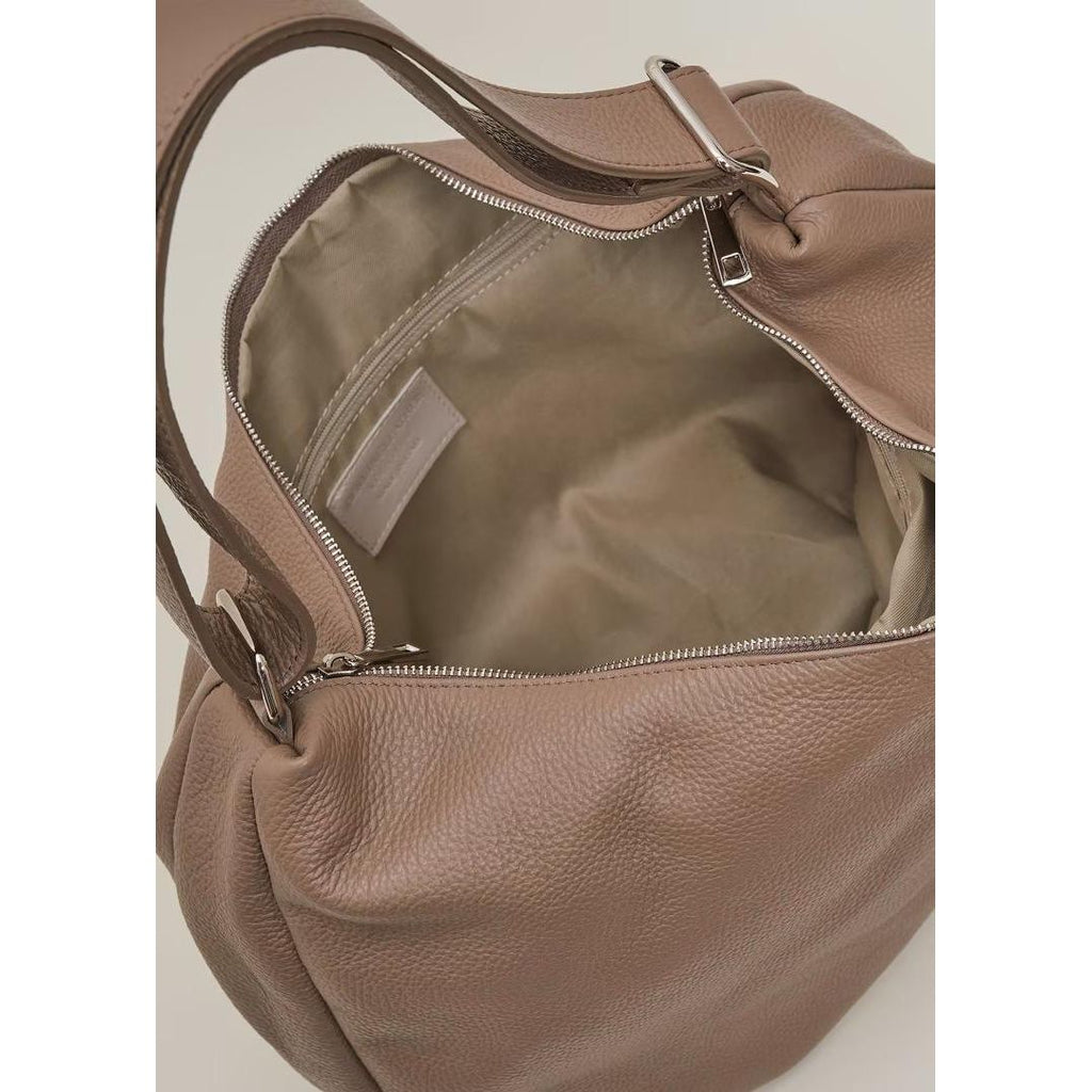 Phase Eight Leather Shopper Bag - Putty White - Beales department store