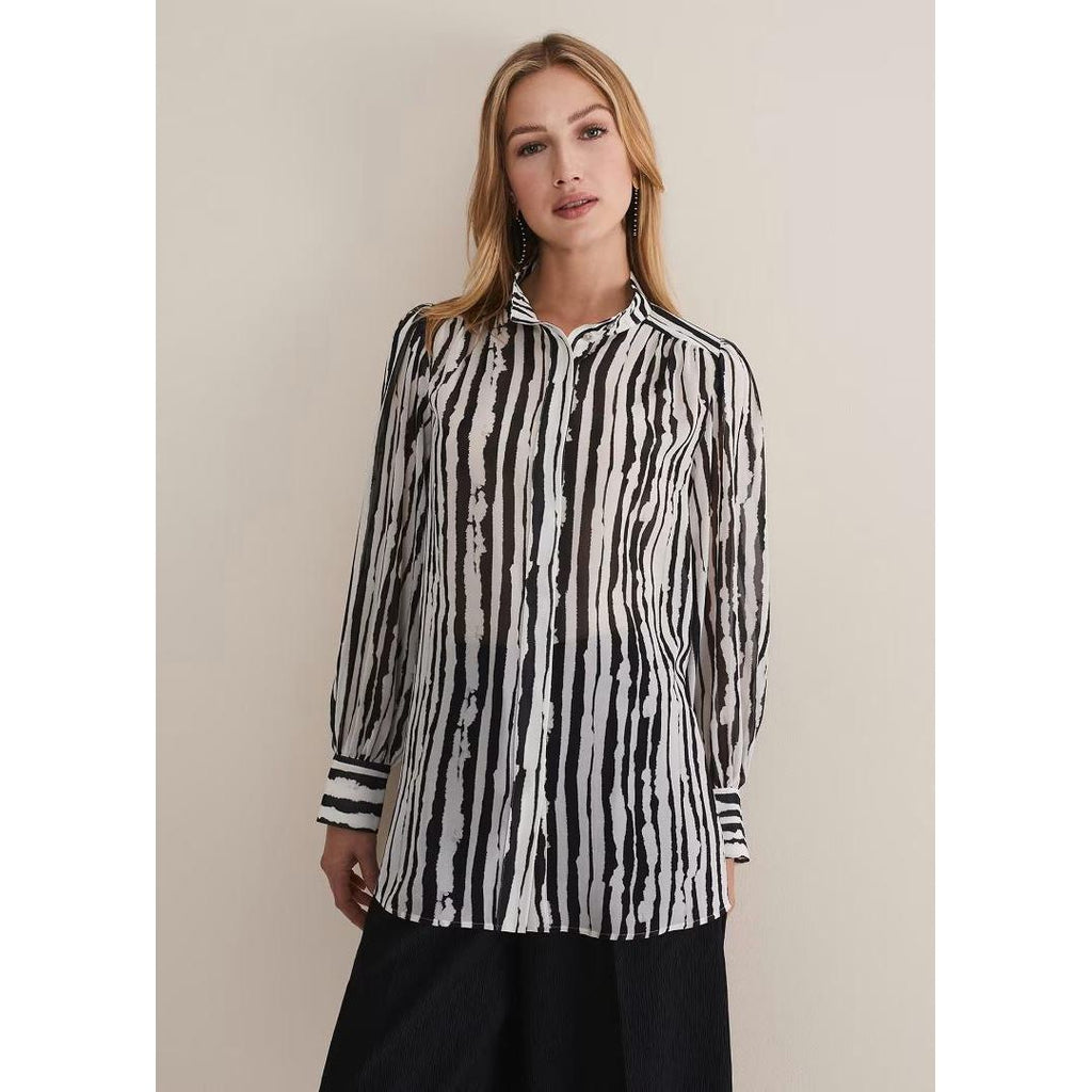 Phase Eight Leinani Mark Making Print Blouse - Black/Multi - Beales department store