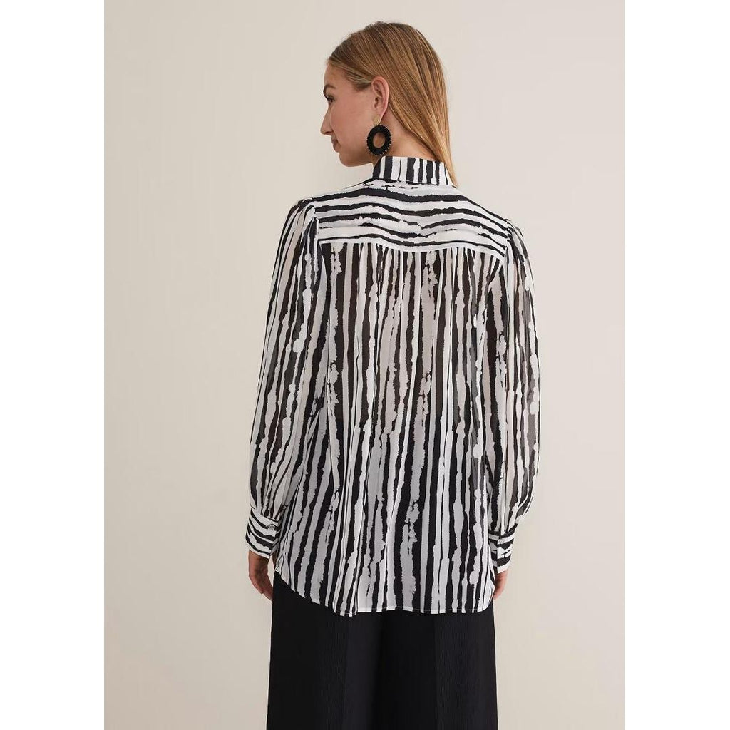 Phase Eight Leinani Mark Making Print Blouse - Black/Multi - Beales department store