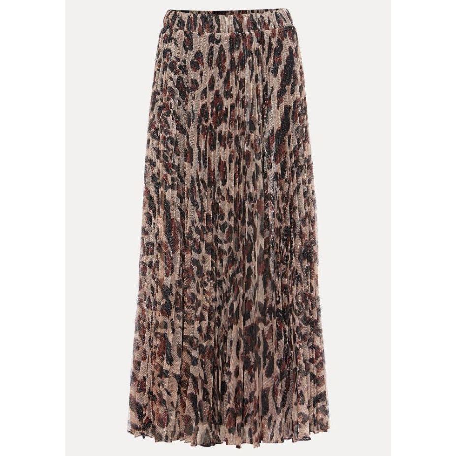 Phase Eight Lesia Leopard Pleated Maxi Skirt - Brown - Beales department store