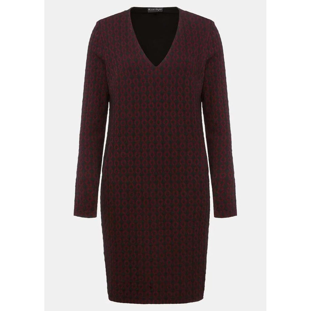 Phase Eight Lianna Geo Mini Dress - Burgundy - Beales department store