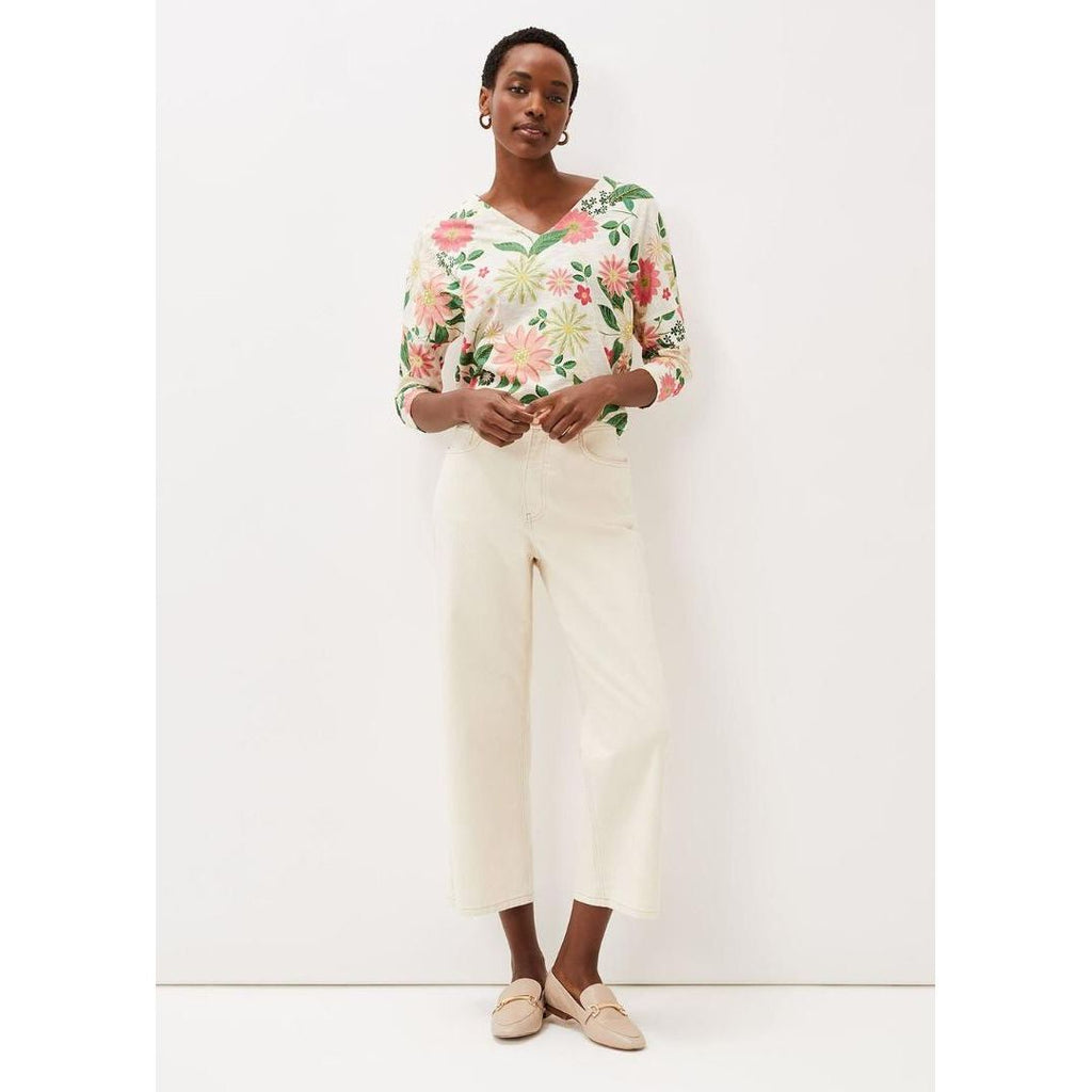 Phase Eight Lily Floral Print Top - Ivory/Multi - Beales department store