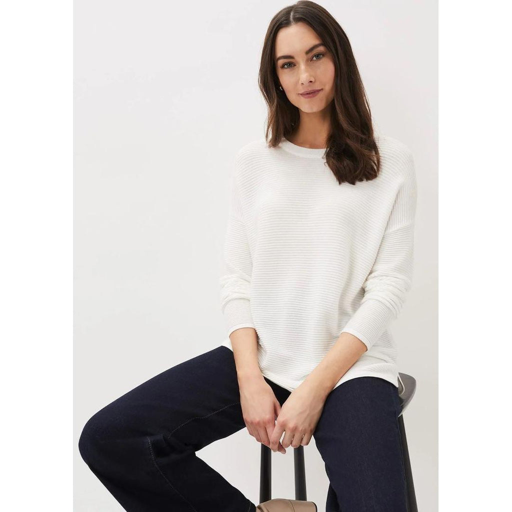 Phase Eight Lisha Ribbed Knit Jumper - Ivory - Beales department store