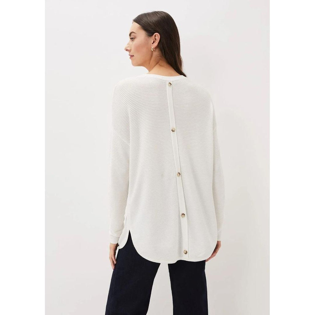 Phase Eight Lisha Ribbed Knit Jumper - Ivory - Beales department store