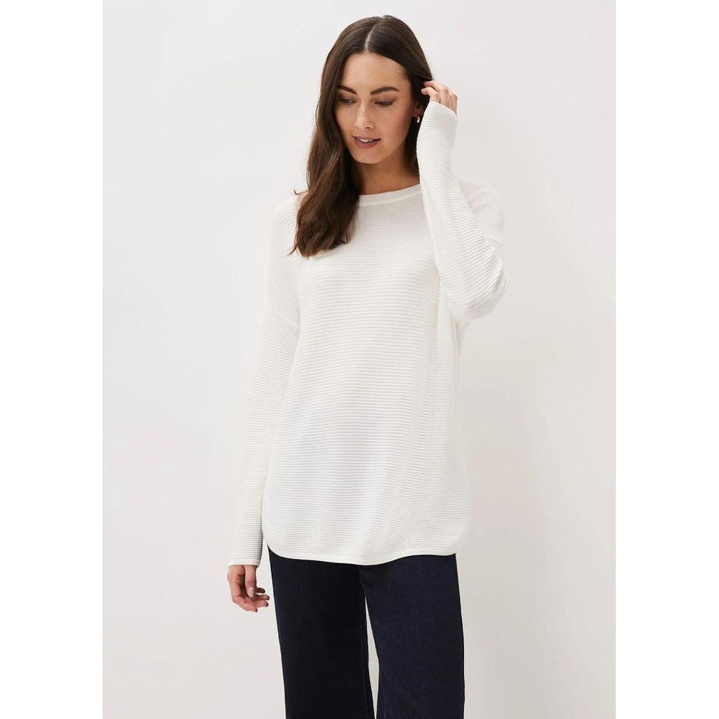 Phase Eight Lisha Ribbed Knit Jumper - Ivory - Beales department store