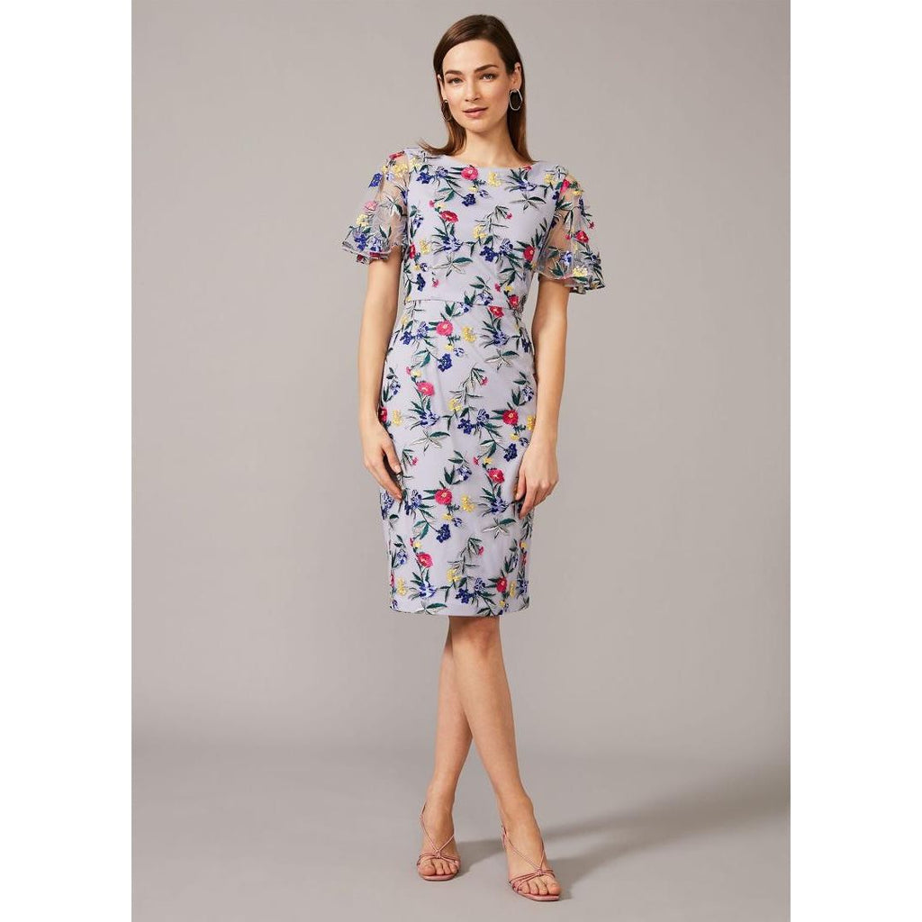 Phase Eight Lorie Embroidered Dress - Lavender - Beales department store