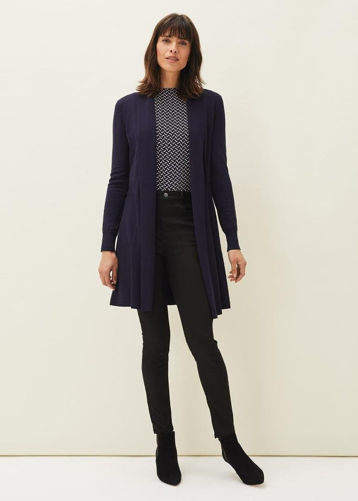 Phase Eight Louise Longline Cardigan - Navy - Beales department store