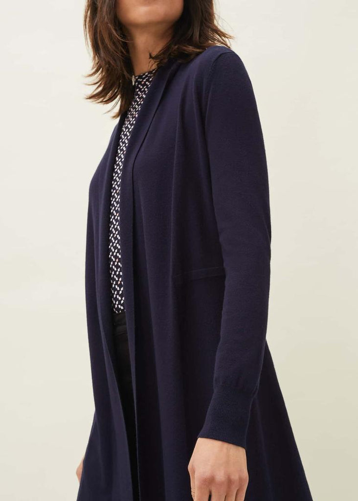 Phase Eight Louise Longline Cardigan - Navy - Beales department store