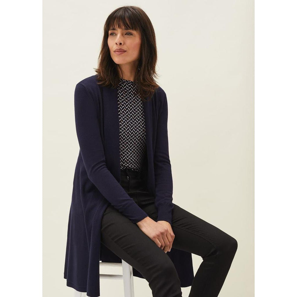 Phase Eight Louise Longline Cardigan - Navy - Beales department store