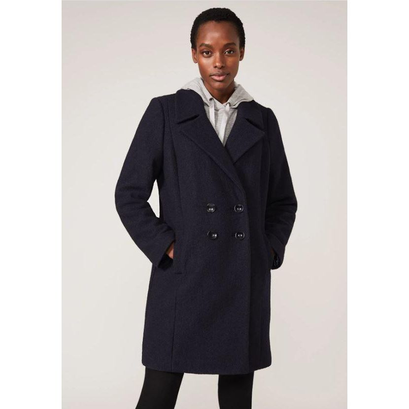 Phase Eight Lucine Double Breasted Coat Navy - Beales department store