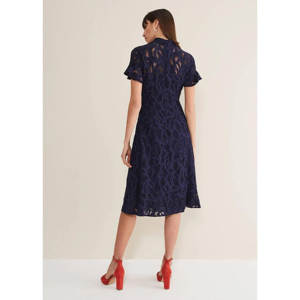 Phase Eight Lulu Lace Dress - Navy - Beales department store