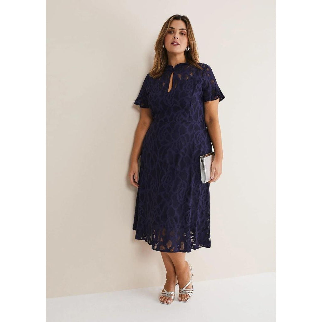 Phase Eight Lulu Lace Dress - Navy - Beales department store