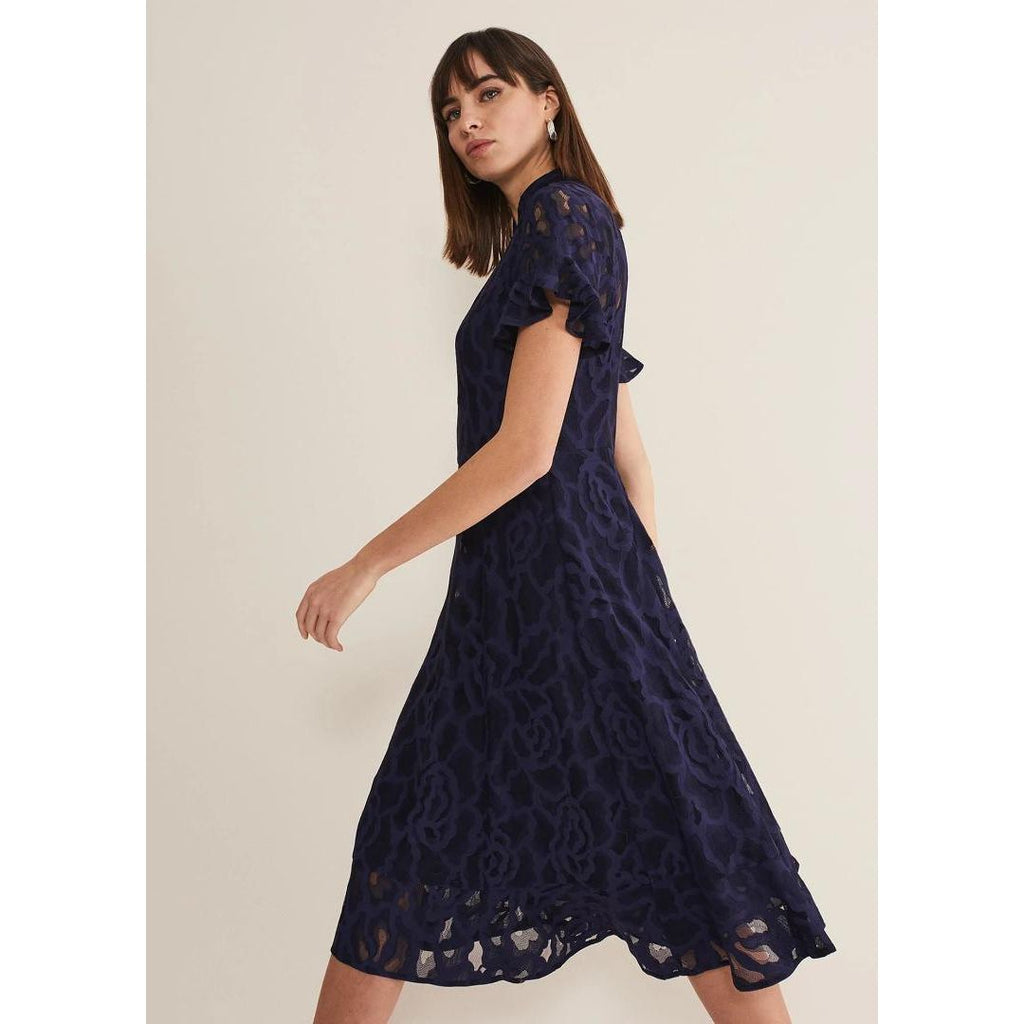 Phase Eight Lulu Lace Dress - Navy - Beales department store