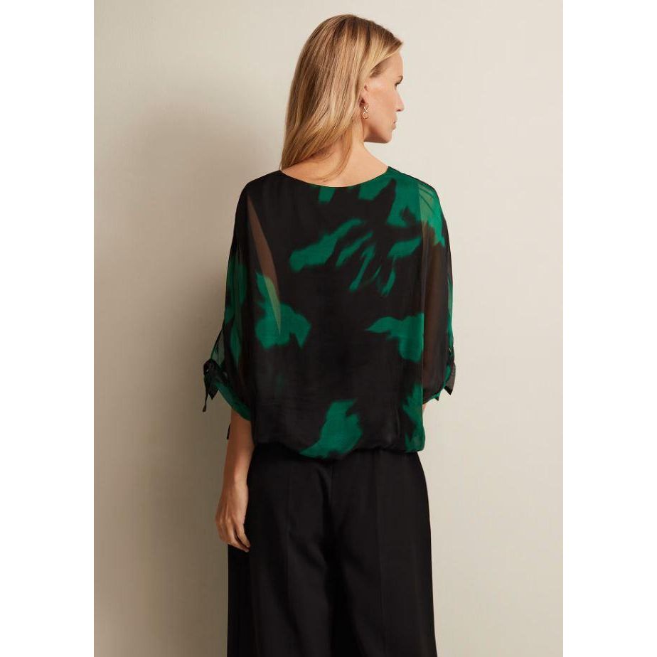 Phase Eight Madison Silk Blouse - Green - Beales department store