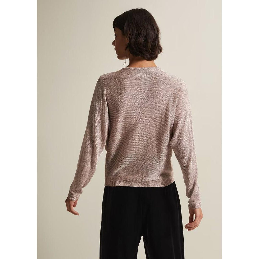 Phase Eight Malti Metallic Cowl Neck Knit - Rose Gold - Beales department store