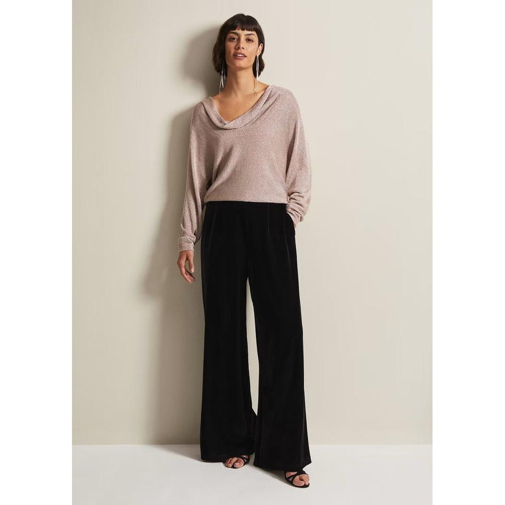 Phase Eight Malti Metallic Cowl Neck Knit - Rose Gold - Beales department store