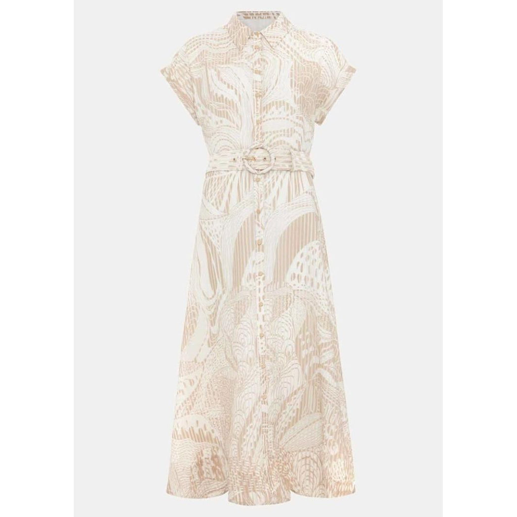 Phase Eight Mandi Abstract Stripe Shirt Dress - Neutral - Beales department store