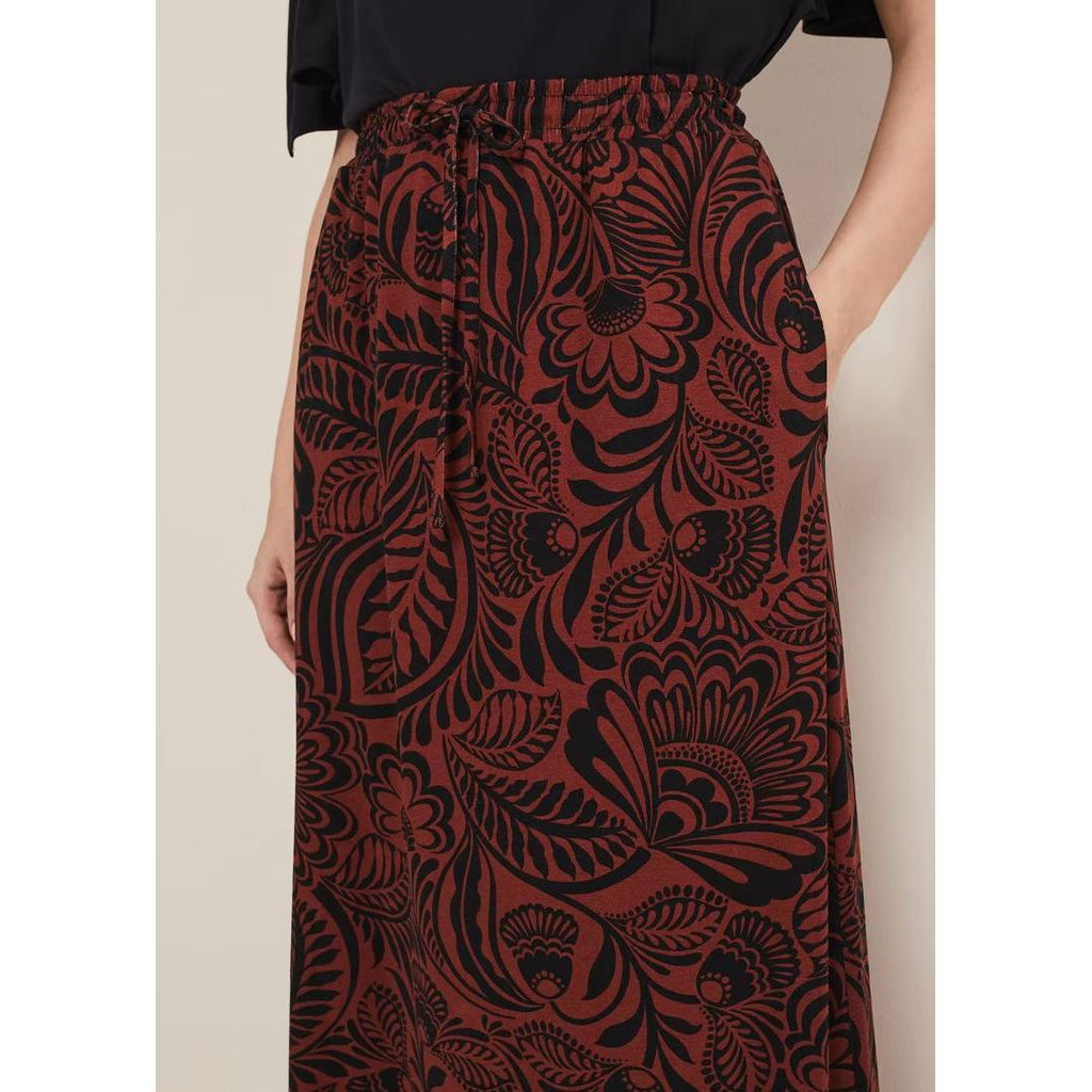 Phase Eight Mara Printed Skirt - Black/Spice - Beales department store