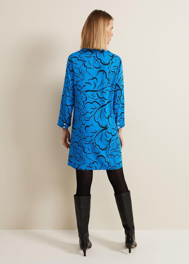 Phase Eight Marina Leaf Tunic - Blue - Beales department store