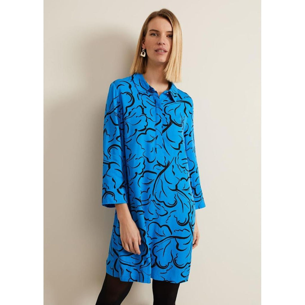 Phase Eight Marina Leaf Tunic - Blue - Beales department store