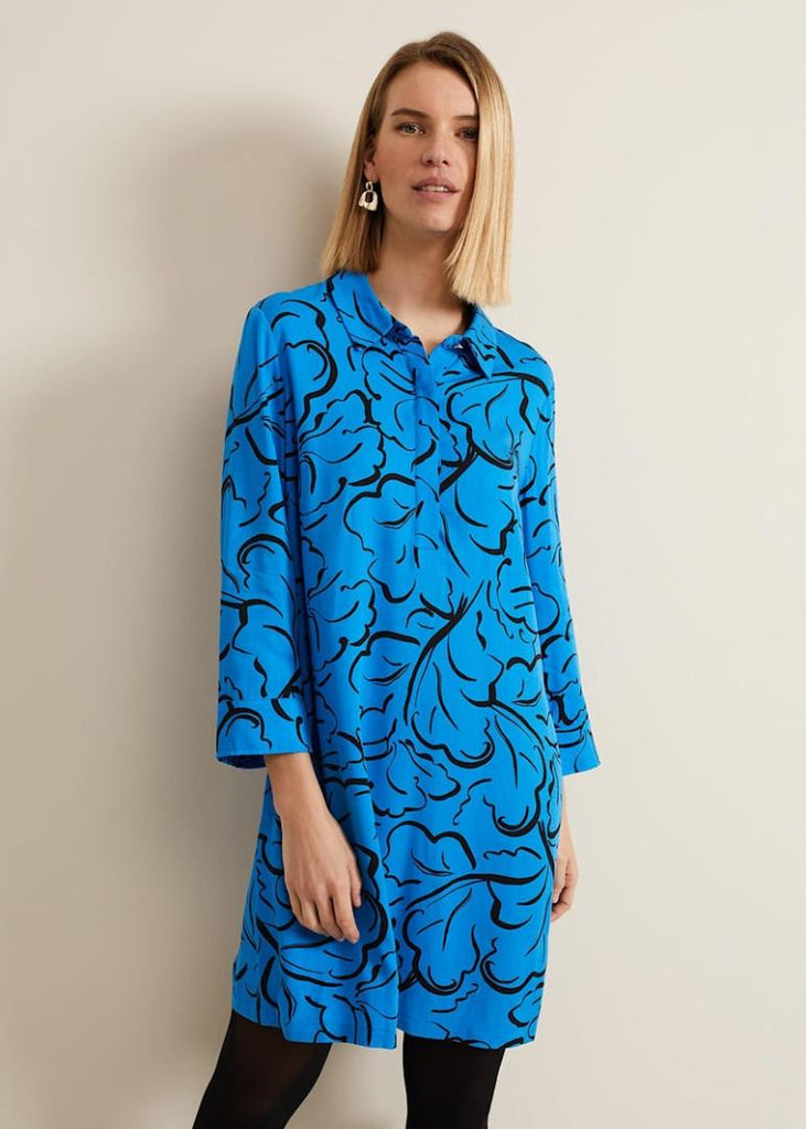 Phase Eight Marina Leaf Tunic - Blue - Beales department store