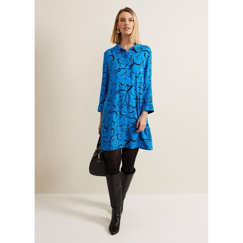 Phase Eight Marina Leaf Tunic - Blue - Beales department store