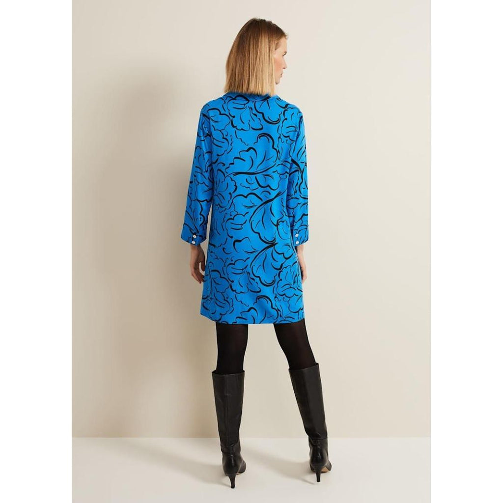 Phase Eight Marina Leaf Tunic - Blue - Beales department store