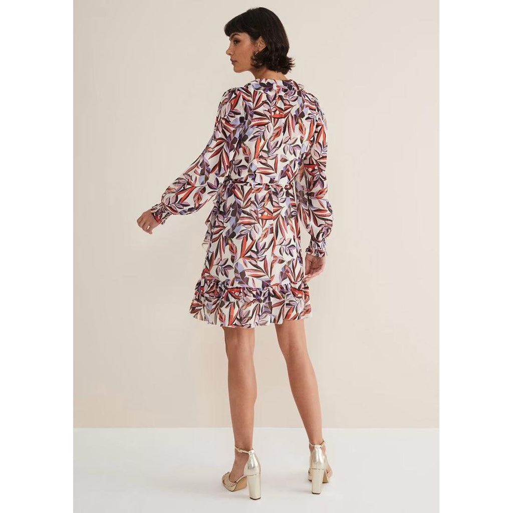 Phase Eight Melinda Leaf Print Mini Dress - Ivory/Multi - Beales department store