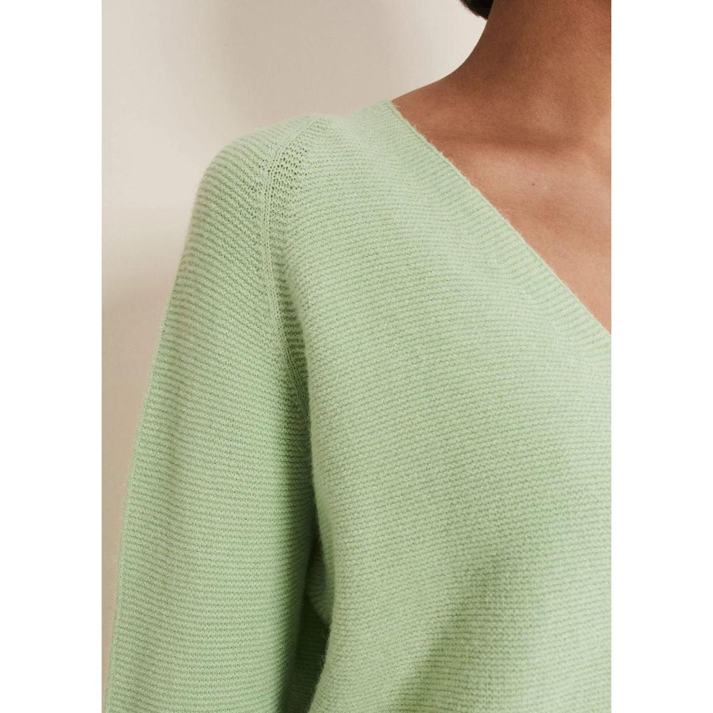 Phase Eight Melissa V Neck Knitted Jumper - Pistachio - Beales department store