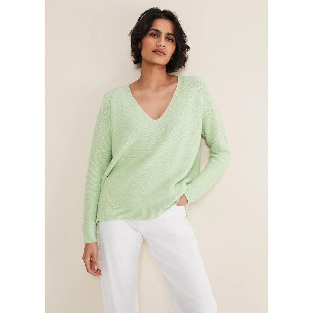 Phase Eight Melissa V Neck Knitted Jumper - Pistachio - Beales department store